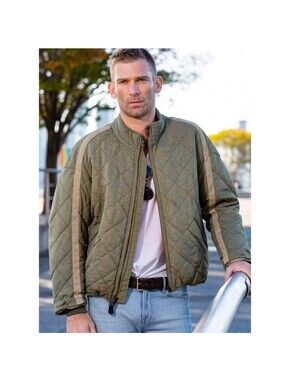 Bagatelle Quilted Jacket Olive Full Zip Medium